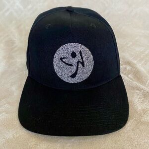 Black Cap with Silver Glitter Logo